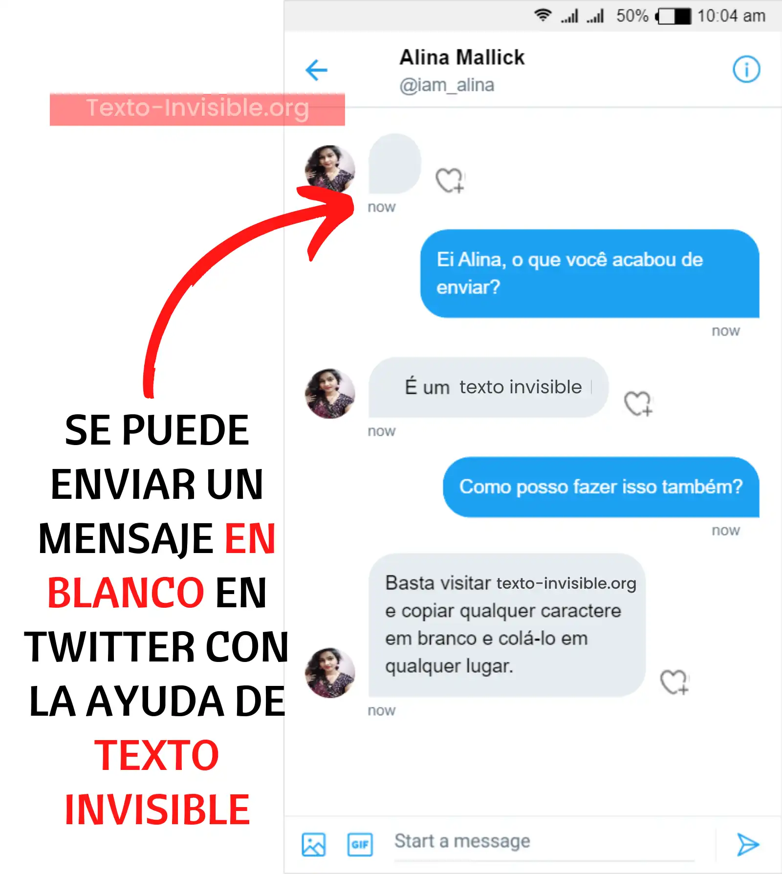 texto invisible para instagram